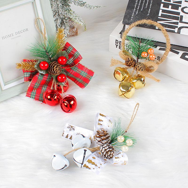 Christmas Bell Accessories Pendant DIY Mall Christmas Tree Pendant Bow Bell Decoration