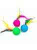 5pcs Cat Self-Happy Toy Badminton Rustle Amusing Colorful Cat Ball Sound Catch Feather Pet Supplies Pet Toys