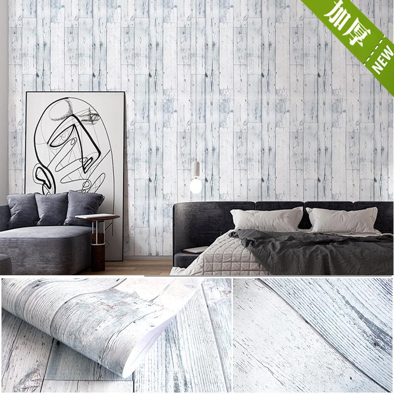DIY Brown Retro Wood Like Texture Peeling and Pasting Wallpaper Self-adhesive Wood Board Wallpaper Roll Detachable Vinyl Sticker