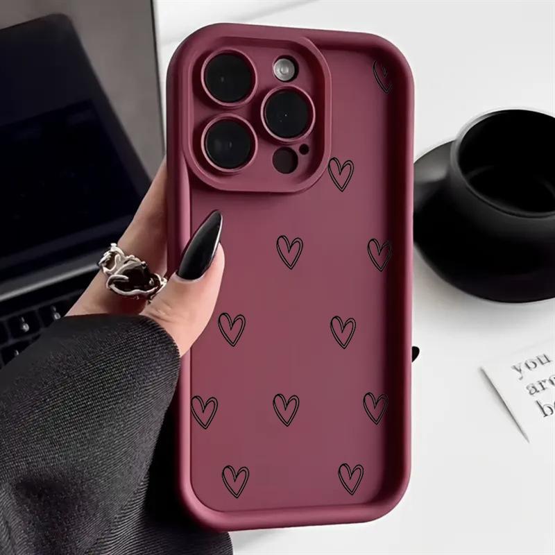Süße Liebesherz Handyhülle Für iPhone 16 Pro Max 15 Pro 11 12 13 14 16E XS X XR 7 8 Plus SE 2020 Stoßfeste Silikon Weiche Hülle