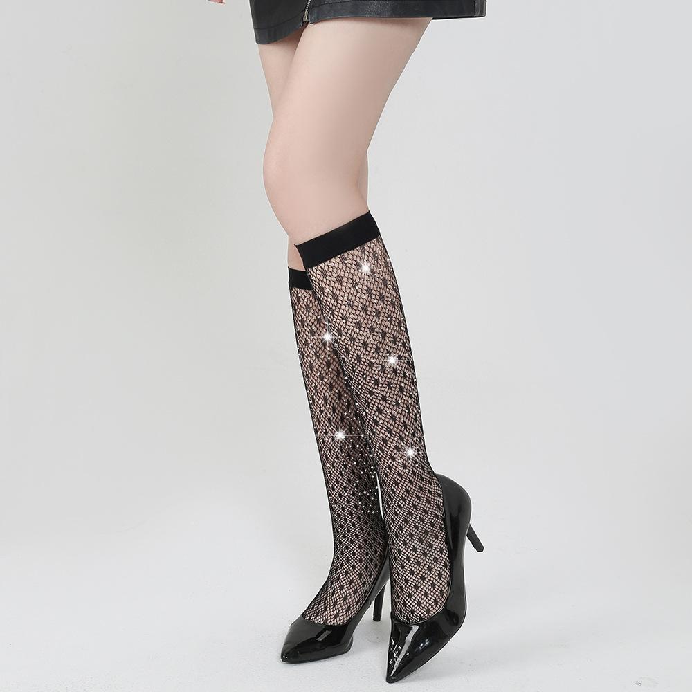 

Solid color hot-selling medium tube socks women s socks white diamond hot diamond new socks One size simple package (white card + OPP) чёрный