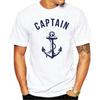 Fashion Casual T Shirt  Funny Men Captain Anchor Navy Nautical Sea Ocean Sailor Ship Marine Beach 100% Cotton