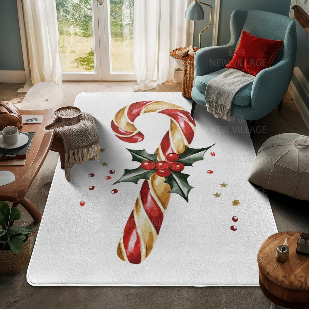 House Entrance Carpet Home Door Mat Living Room Bath Foot Bathroom Non-slip Water Absorption Rugs Bath Merry Christmas Winter