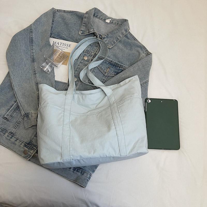 Women Large Capacity Tote Bag Commuter Canvas Bag Student Class Shoulder Bag