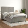 Vidaxl Letto Continentale Con Materasso, Grigio Chiaro, Velluto, 140X190Cm