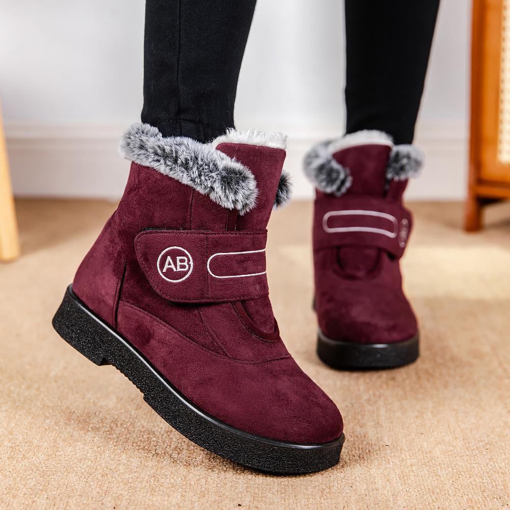 Women's Velcro winter cold -40 ° thickened padded waterproof comfortable warm lightweight hiking non-slip thick sole cushioning snow boots