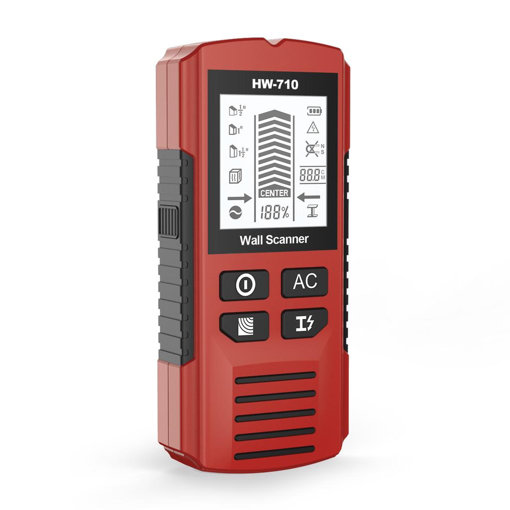 Stud Finder Wall Scanner, Handheld Digital Wall Detector with LCD Display for Wood, Metal and AC Wire Red