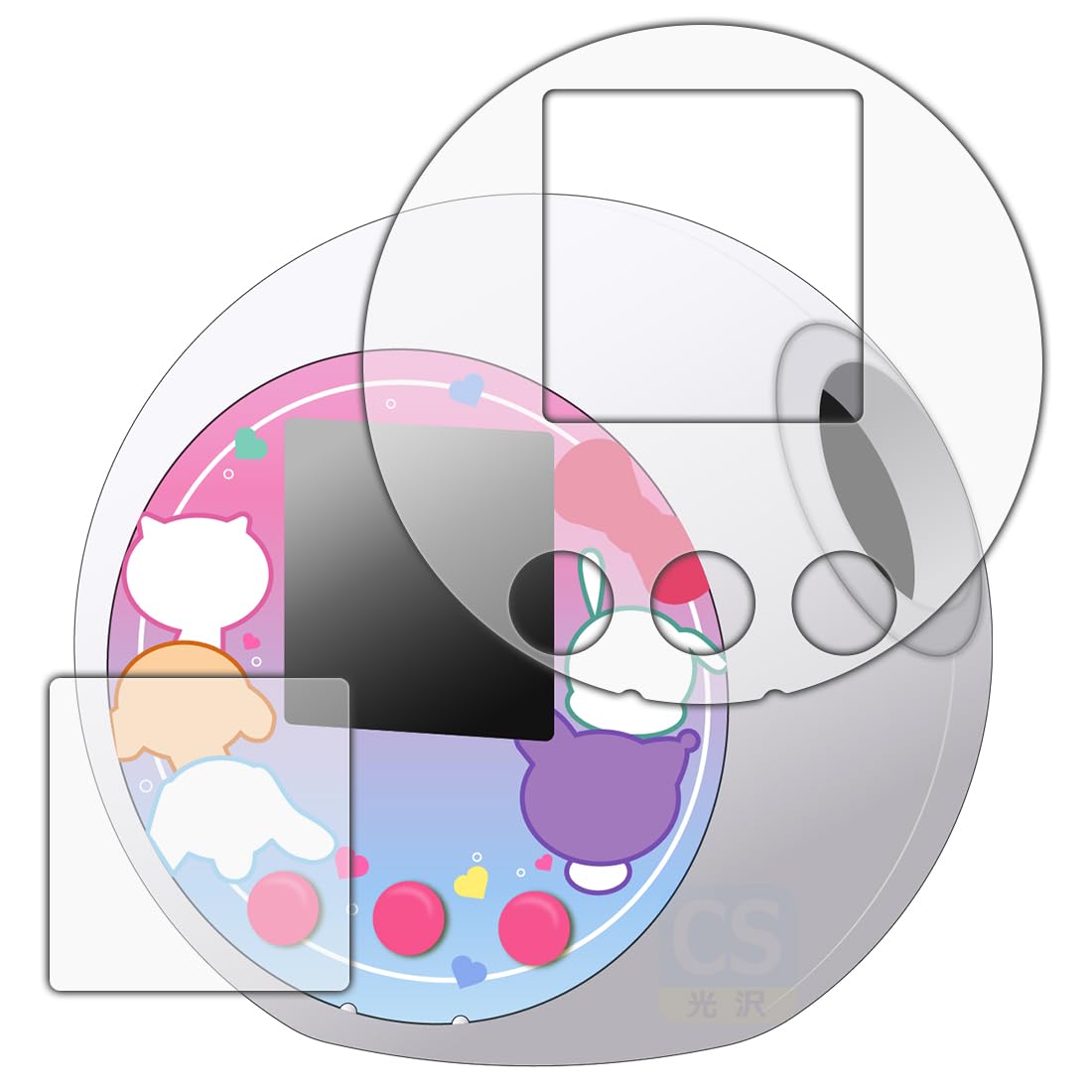 Защитное стекло Crystal Shield для КПК Kobo Punirunzu Sanrio Characters [Покрытие по краям экрана] Глянцевое, Сделано в Японии