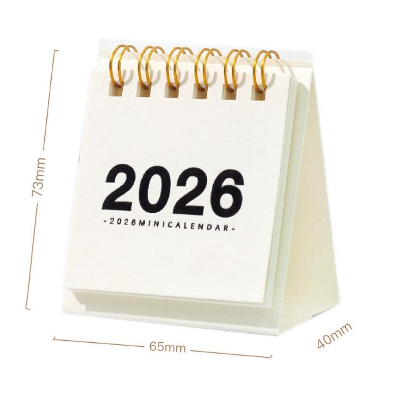 2026 Mini Spiral Bound Refillable Desktop Calendar Business Monthly Schedule Planner For Office Desk Home Modern Minimalist