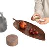 Walnut Leaf Refreshment Tray Household Wooden Tea Table Solid Wood Dry Tea Tray Teacup Tray Wooden Elegant