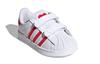 Adidas Originals SUPERSTAR Comfortable Breathable Low top Skateboard Shoes White Red Infant And Toddler FZ0644