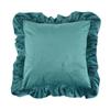 17.7In/19.7in Pillowcase Square Ruffled Pillow Sham Velvet Wrinkle Resistant Zippered Sofa Bedroom Decoration