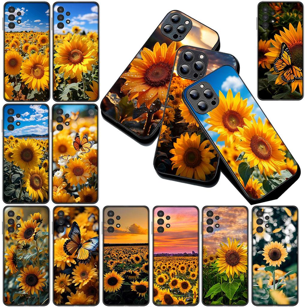 Protective Cover for Xiaomi Redmi Note 12 11 10 A3 Pro 10A 10C 12C Note12 5G 4G Casing Phone Case Yellow Sunflower Flower