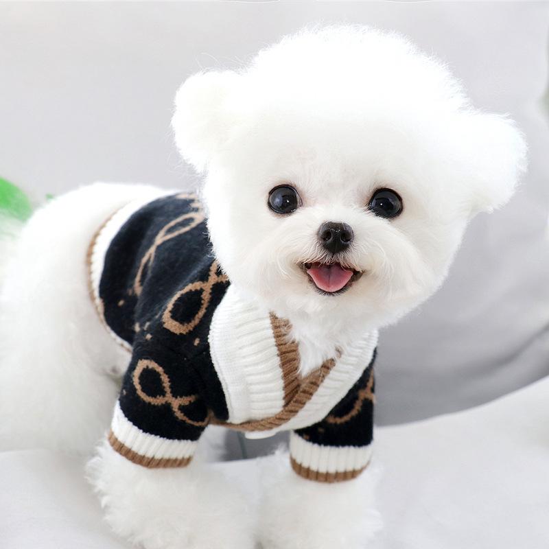 Pet Knitted Sweater Teddy Bichon Pomeranian Small Puppy Dog Clothes Poodle Cat Autumn And Winter Clothes