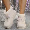 Fashion Sweet Bowknot Decoration Cotton Snow Boots Women 2025 Winter Warm Short Plush Ankle Boots Fashion Faux Fur Slip On Booties