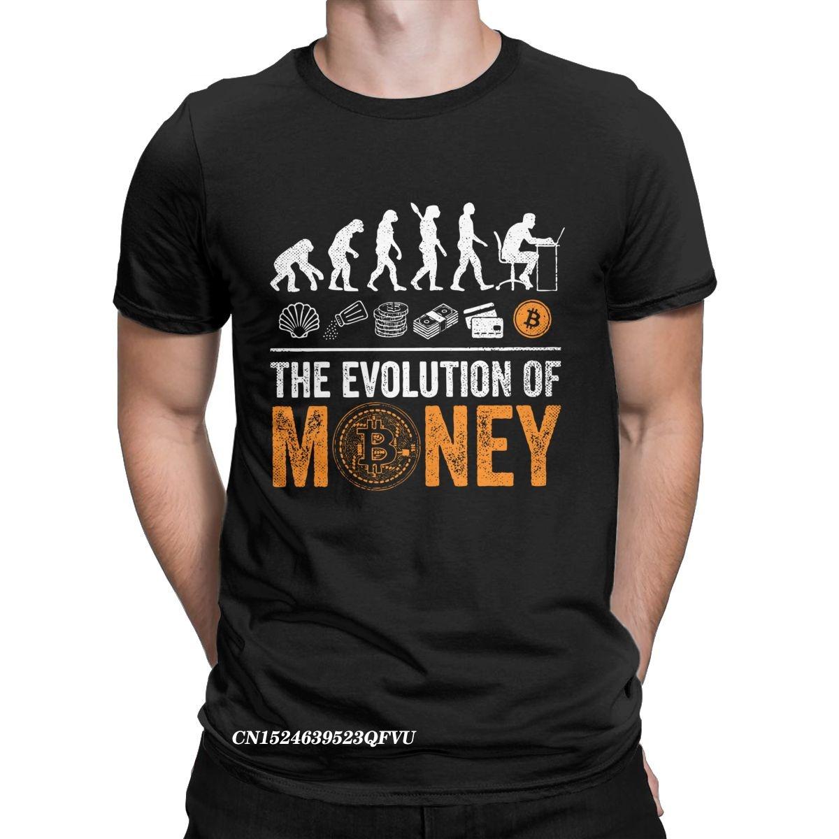 Men Women s Tee Shirt Bitcoin Evolution Of Money BTC Crypto Tee Shirt Cryptocurrency Blockchain Tops T Shirts Manga Graphic S разноцветный