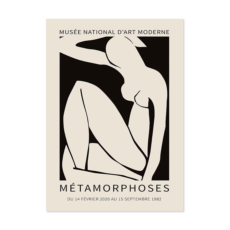 Boho Geometric Line Black Beige Posters Abstract Wall Art Canvas Painting Print Picture for Living Room Interior Home Decoration