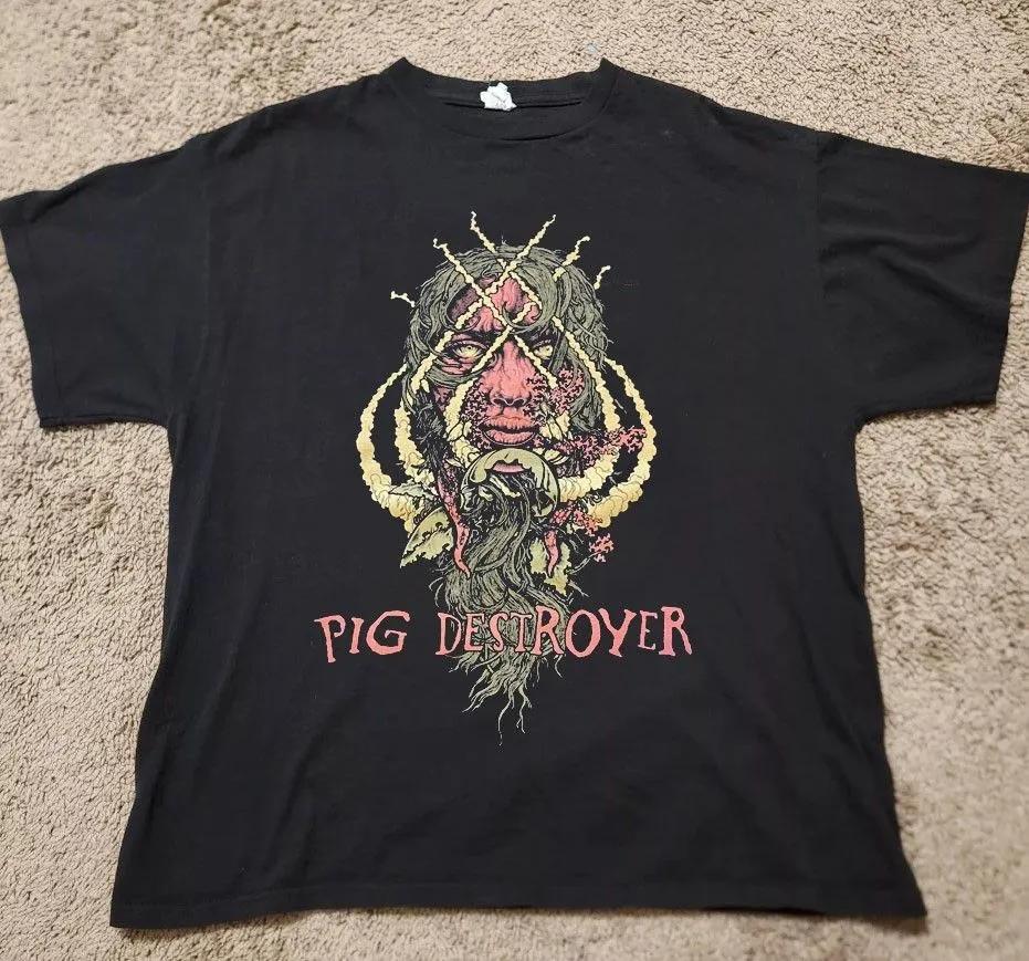 Unisex Short Sleeve Crew Neck Cotton T Shirt Pig Destroyer S