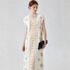 Women's Square Collar Sleeveless Loose Summer Dress Bohemian Vintage Print Long Maxi Dress with Belt