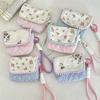 Floral Coin Purse Portable Clutch Bag Lipstick Earphone Sundries Storage Bag Wallet Pouch Mini Makeup Bag