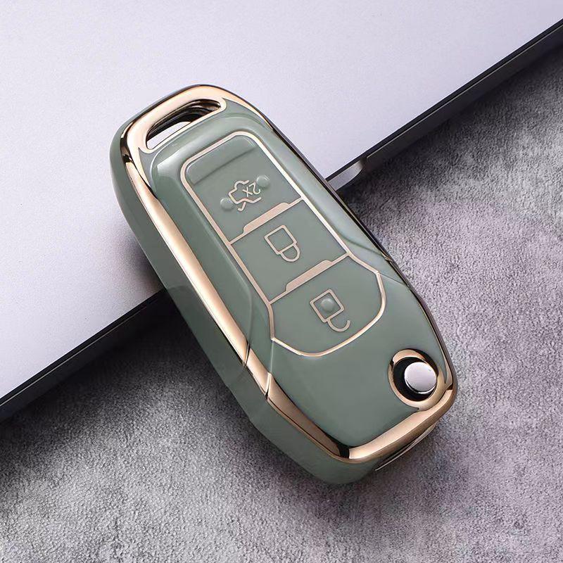 Tpu Smart Key Cover For Ford F-150 F-250 F-350 Explorer Ranger Ka Fiesta Mondeo Tpu Car Key Shell Case Holder Key Chain Set
