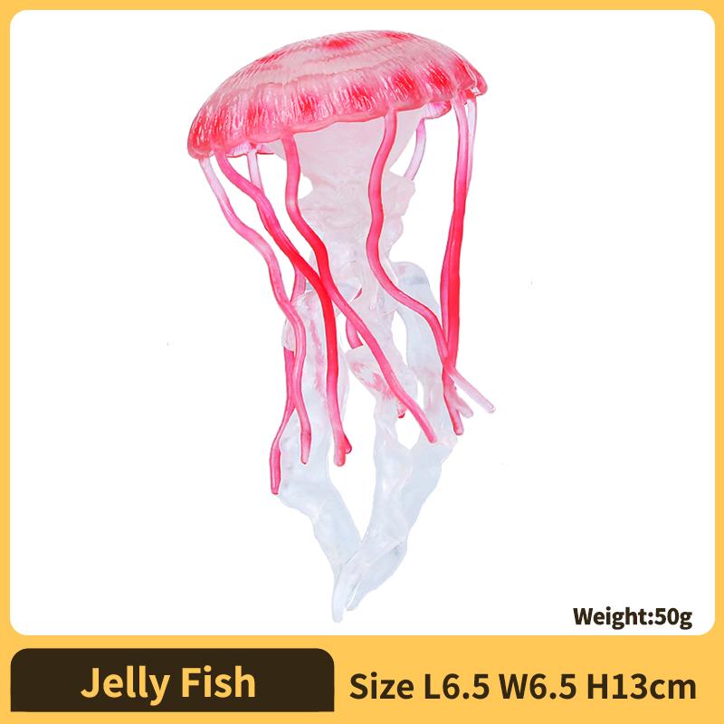 Sea Life Jelly fish Figurine - Detailed 5" Polymer Material Miniature Figure - Fun Learning-Enhancing Play Plaything for Boys, Girls & Kids Ages 3+