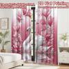 2D flat printing 2pcs Curtain Party Curtain Romantic Swan with Flowers Digital Printed Polyester Drapes Party Decorations for