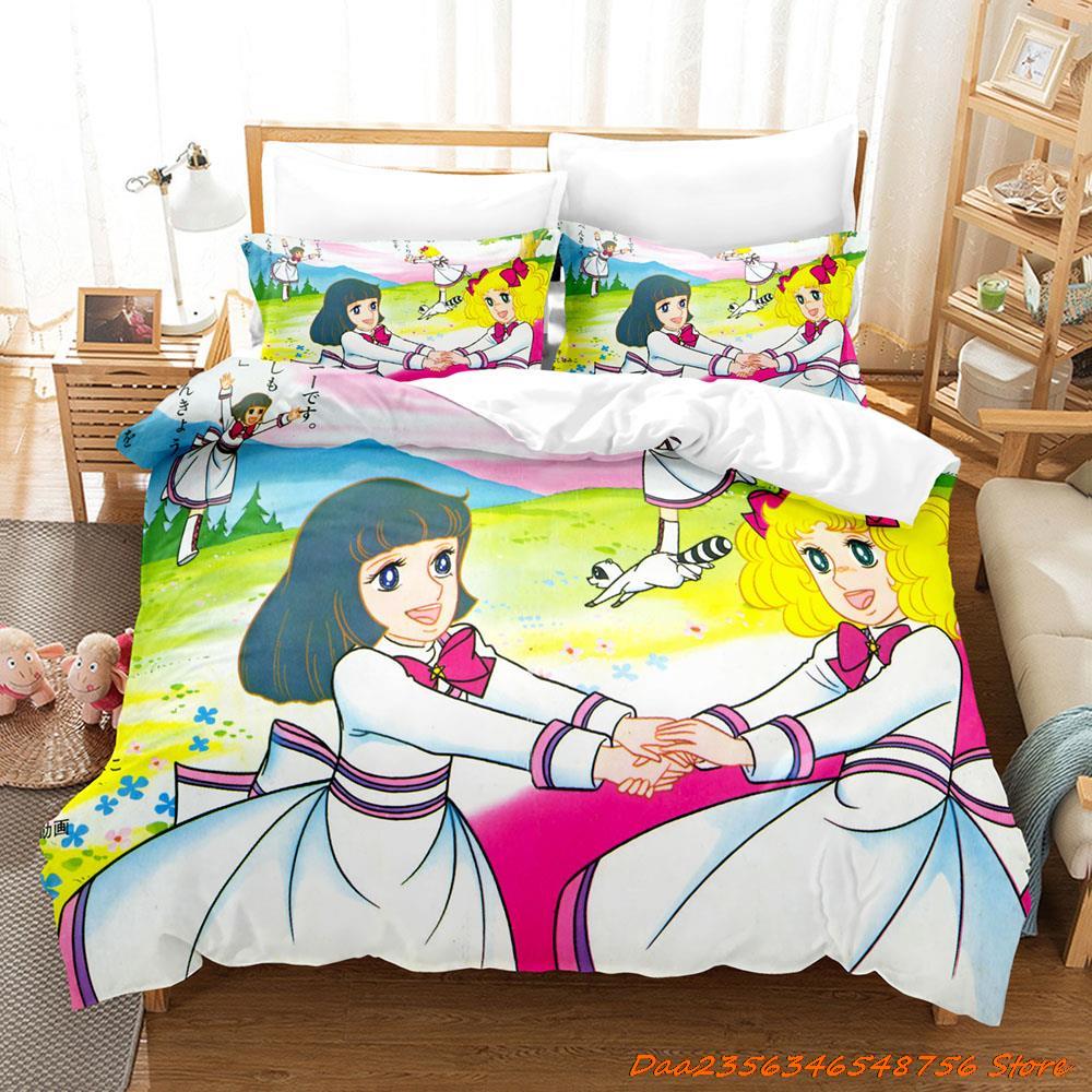Manga Candy Bedding Set Single Twin Full Queen King Size Bed Set Adult Kid Bedroom Duvetcover Sets 3D Print Anime Bed Sheet Set
