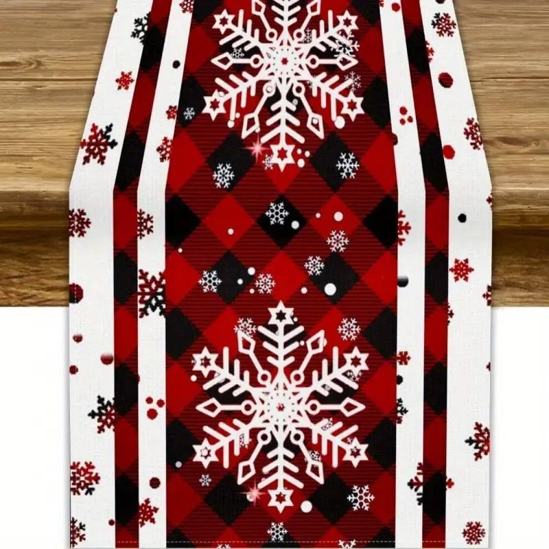 1PC Table Cover New Year 2026 Snowman 33*183cm Table Decor Merry Christmas Decoration Christmas Xmas Tree Table Runner