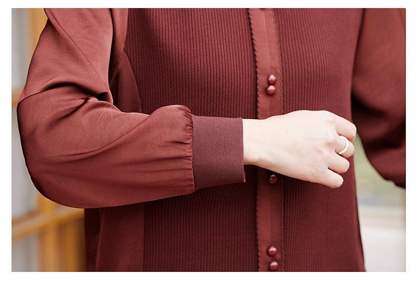 2026 Fashionable Long-Sleeve Knitted T-Shirt for Middle-Aged and Elderly Women
