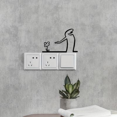 Modern Metal Poster Line Figure Switch Sticker for Easy Hang Installation Living Room Bedroom Decor