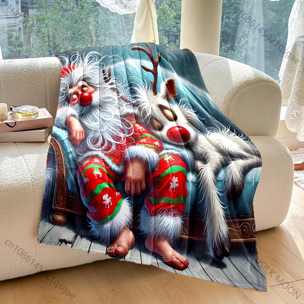 

Christmasthemed Red Festive Design Pattern Blanket Flannel Material Soft Warm for All Seasons Home Outdoor Camping Picnics RV 75x100cm