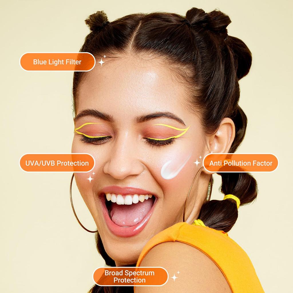 Aqualogica Glow+ Dewy Sunscreen Gel SPF 50+ PA++++ Lightweight No White Cast Daily UV Protection 50 g Face Use