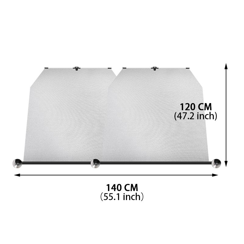 SEAMETAL Telescopic Car Sun Shade Hidden Windshield Sun Protection Cover UV-Blocking Privacy Curtains 72-140cm Adjustable Width