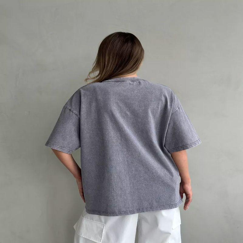 European and American New Fashion Casual Washed Distressed Loose Print T-shirt Top Printed Loose T-shirt