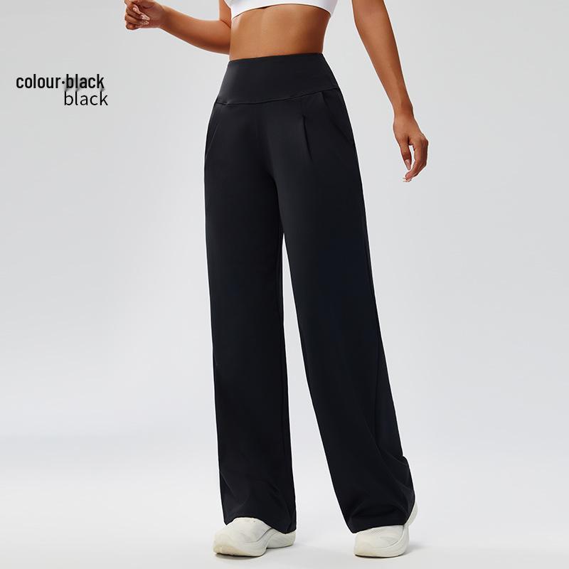 

2026 Women s High-Waisted Yoga Pants - Autumn/Winter, Nine-Length, Loose, Wide-Leg, Breathable, Sports Casual. Small