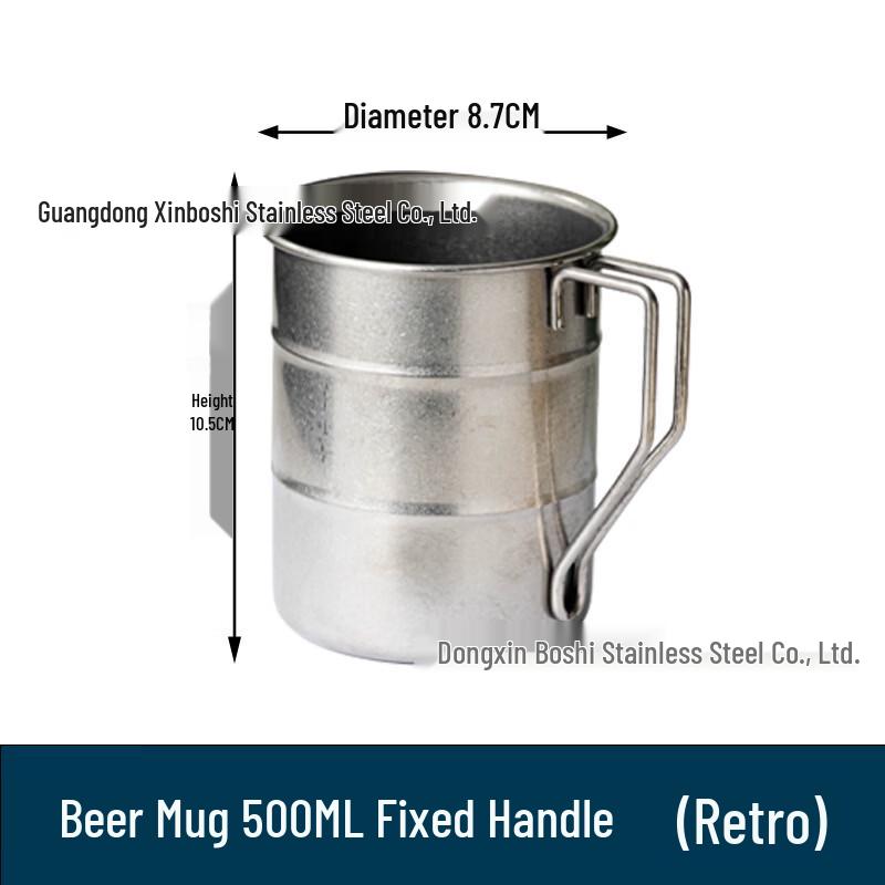 Cmaos Distressed Stainless Steel Industrial Camping Mug