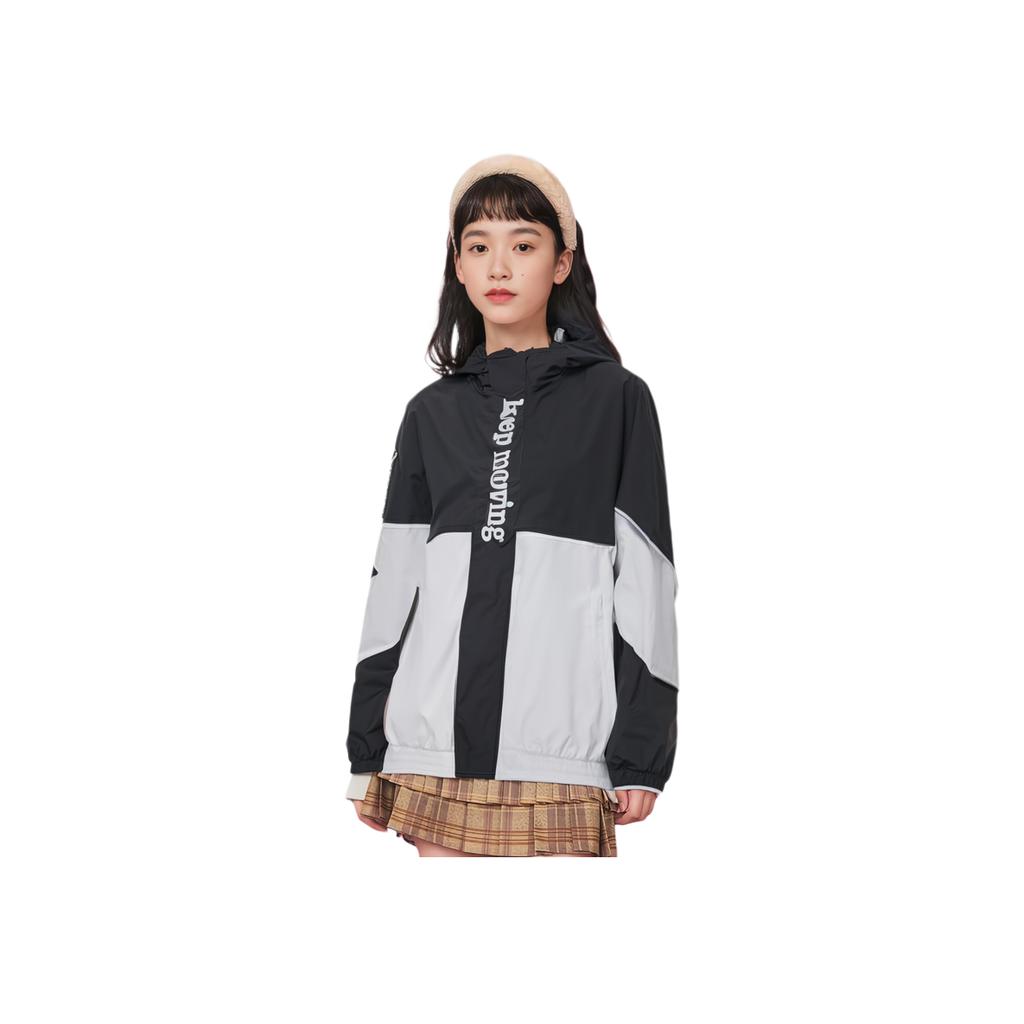 Anta Loose-Fit Casual Spliced Hooded Woven Sports Jacket Unisex Jacket Black 152218601-3