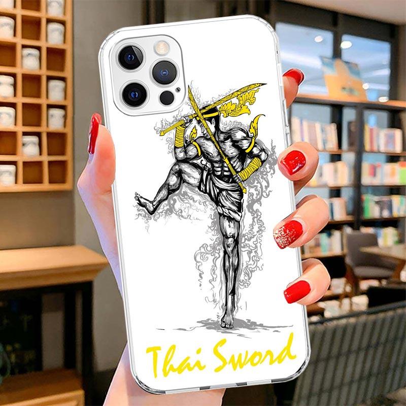 Muay Thai Fight Boxing Cover Phone Case For iPhone 16 17 Air 15 14 Pro Max 16E Phone Case 13 Mini 12 11 7 SE 8 Print Pattern Fit