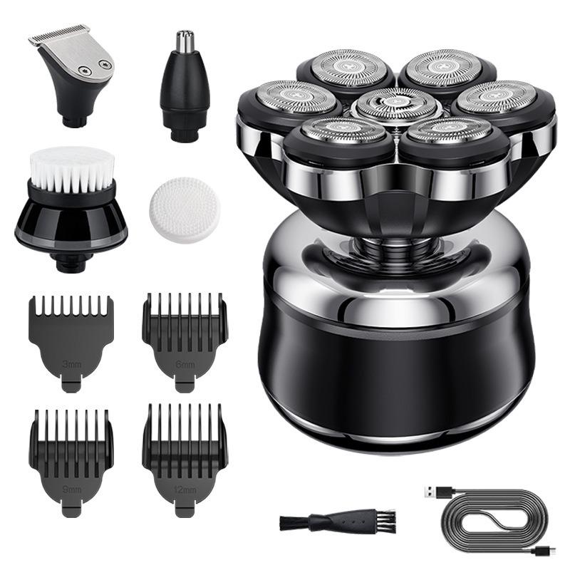 Magnetic Suction Electric Shaving Kit - Men's Beard Trimmer - Household Seven-blade Head Set - Shaving Knife Manufacturer