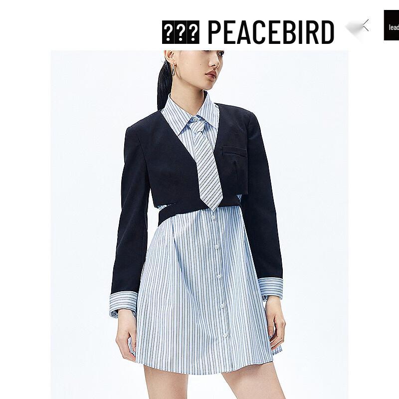 

PEACEBIRD Women s Faux Two-Piece Shirt Dress XL