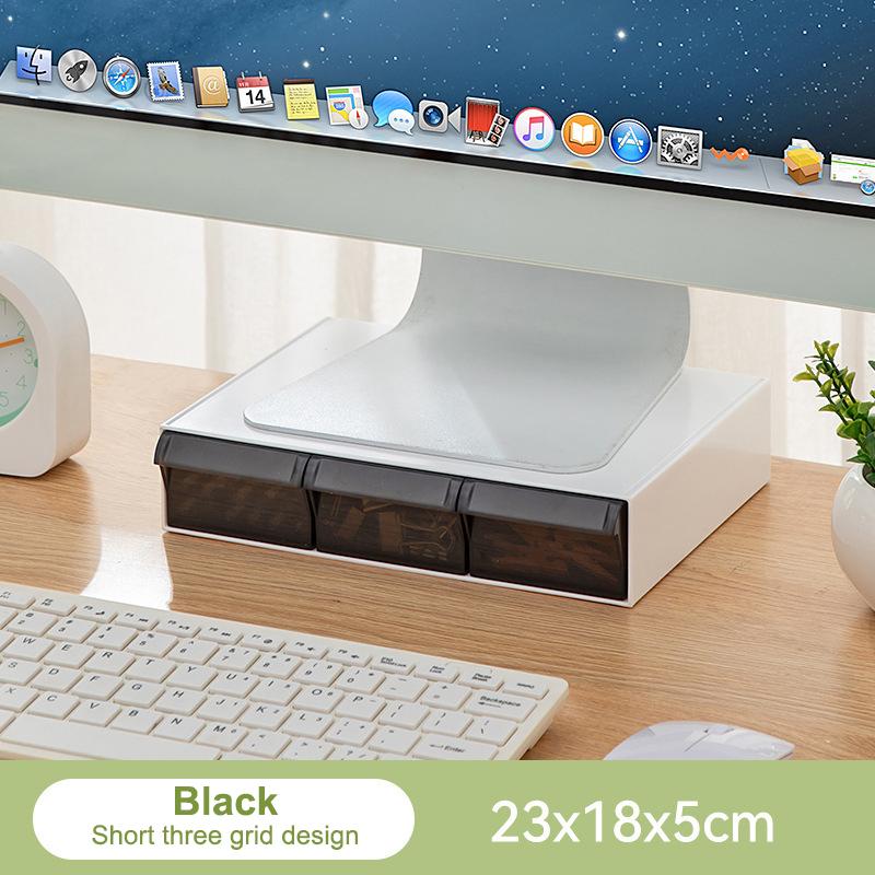 Transparent Computer Monitor Stand Riser Bracket With Storage Drawer PC Screen Holder Laptop Desktop Organizer For Charger Mouse