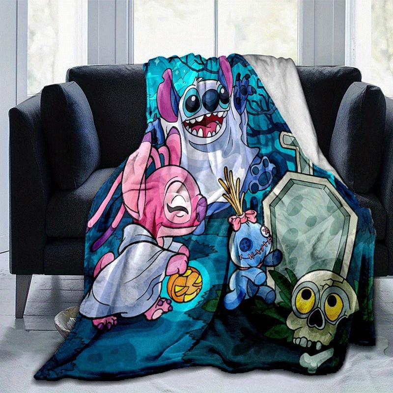 1 Stück Stitch-Druckdecke - Weiche Ganzjahresdecke für Wohnzimmer, Schlafzimmer, Personalisierbares Geschenk mit entzückendem Cartoon-Design