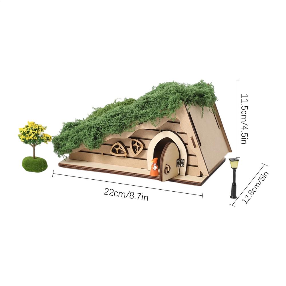 

Wooden Houses For Crafts Wood Building Craft Set Miniature Doll House Kits For Holiday Home Event Party Desk Kids Girls Daughter зелёный