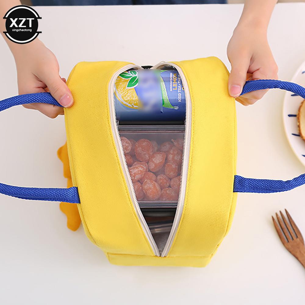 Portable Cute Duck Insulation Lunch Bag Cartoon Fresh Meal Bags Lunch Bag Portable Picnic Handbag Storage Canvas Lunch Box Bags