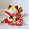 7,5 Zoll Keramik Winkende Katze Maneki Neko Ornament Feng Shui Dekoration Glückskatze Schaukel Glückskatze