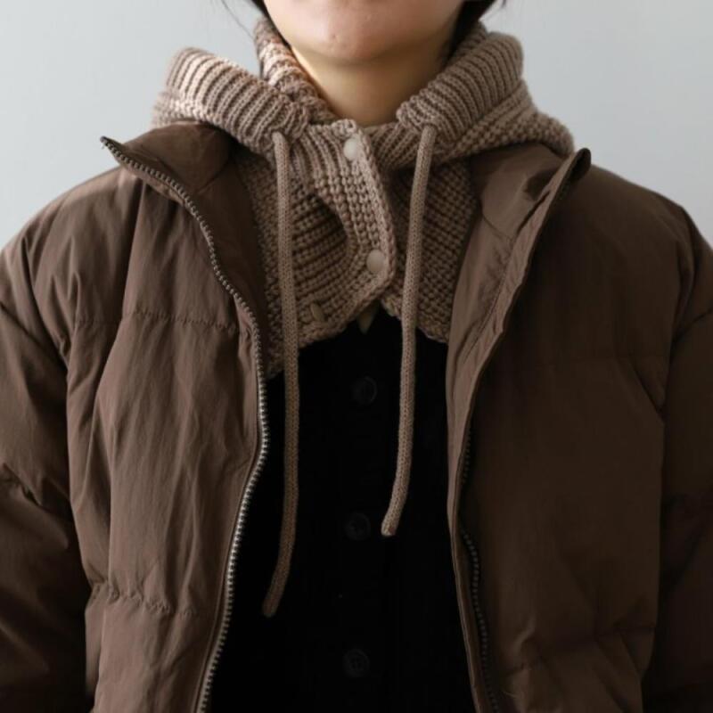 Kmida Balaclava Button Hoodie Women s Sweater Winter gray