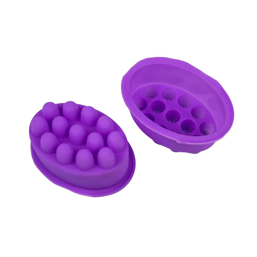 9-Cavity Oval Silicone Massage Soap Mold for DIY Handmade Soap