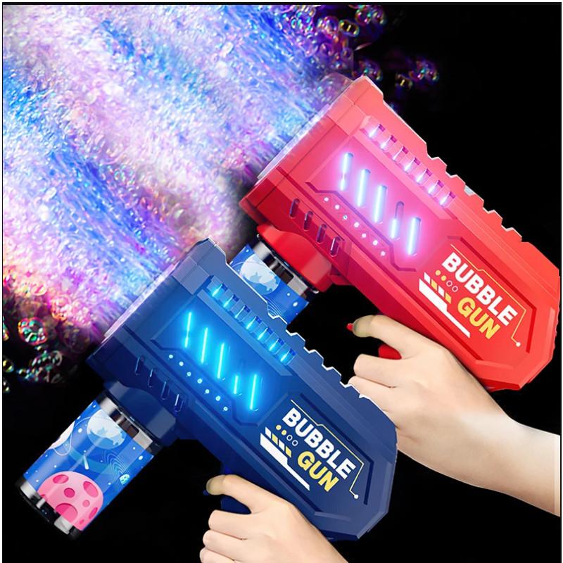 10 Hole Handheld Light Bubble Machine Fully Automatic Electric Bubble Gun Children's Toys Without Battery and Bubble Water