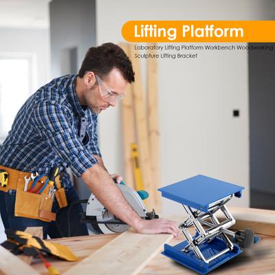 Manual Woodworking Machinery Router Lifter Adjustable Scissor Lifting Jack Platform Stable for Woodworking Carving Experiment